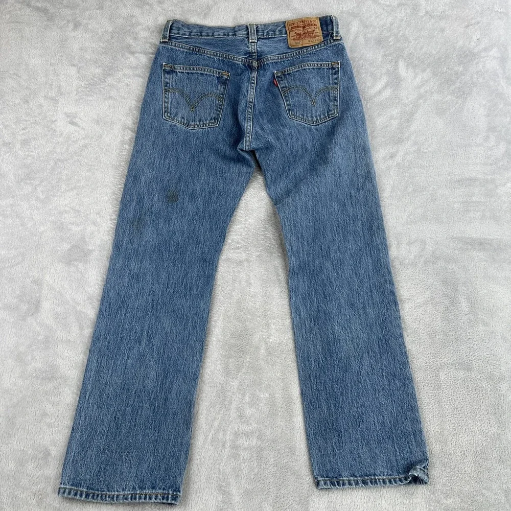 Levis 501 Original Straight Leg Jeans 30x30 Blue Men Button Fly Made in Egypt
